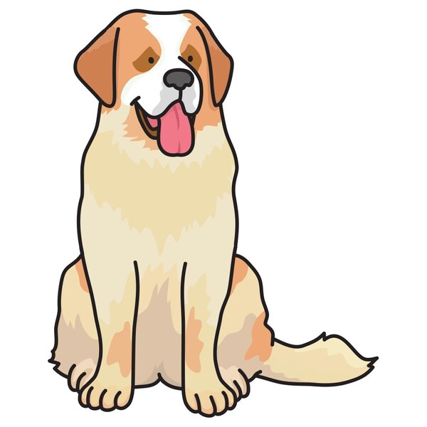 St Bernard Dog Decal, Dog Lover Decor Vinyl Sticker
